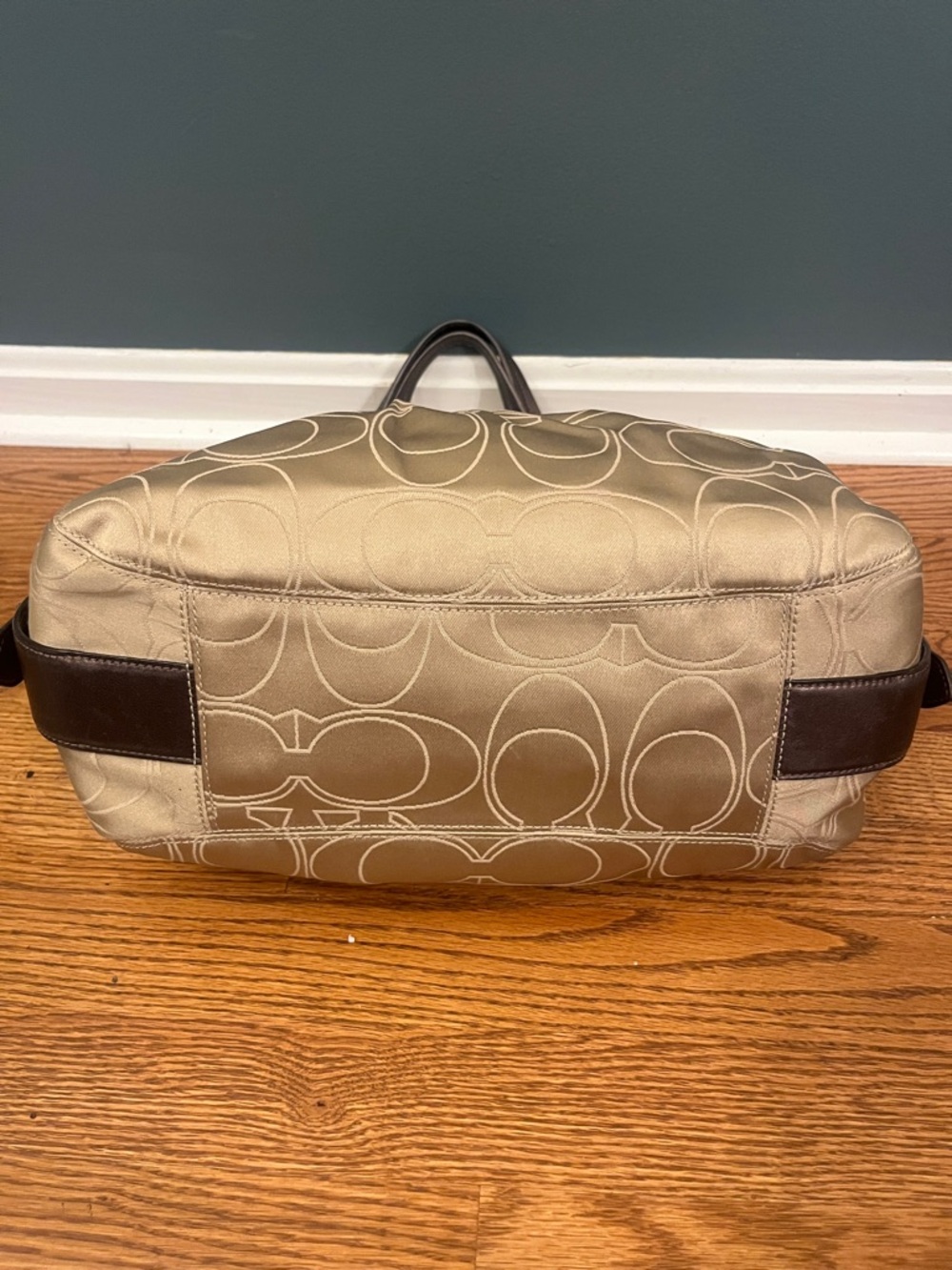 Coach Signature Beige and Brown Hobo Shoulder Bag 16153 - Picture 3 of 16